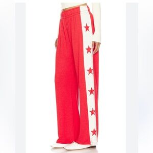 Brand new Red Wide Leg high Waist pant with Stars